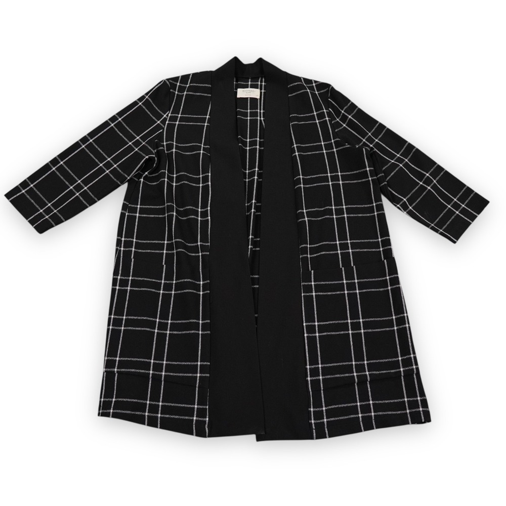 Jude BodyBag Open Cardigan Sweater Womens ‎ Large Black Geometric Made Canada